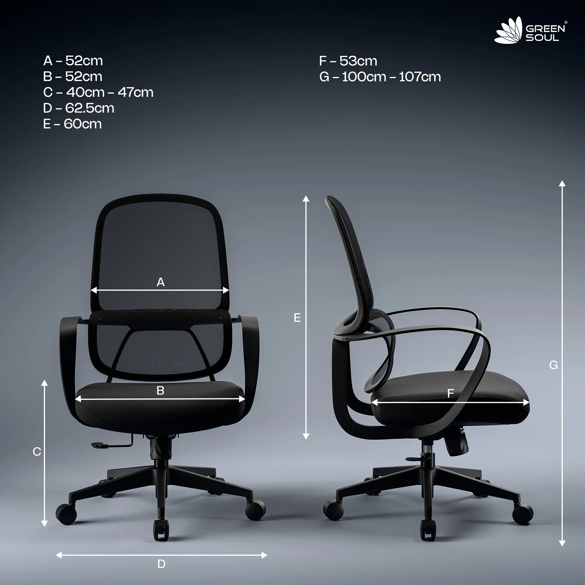 Green Soul Renewed Orbit Ergonomic Office Chair - Image 50
