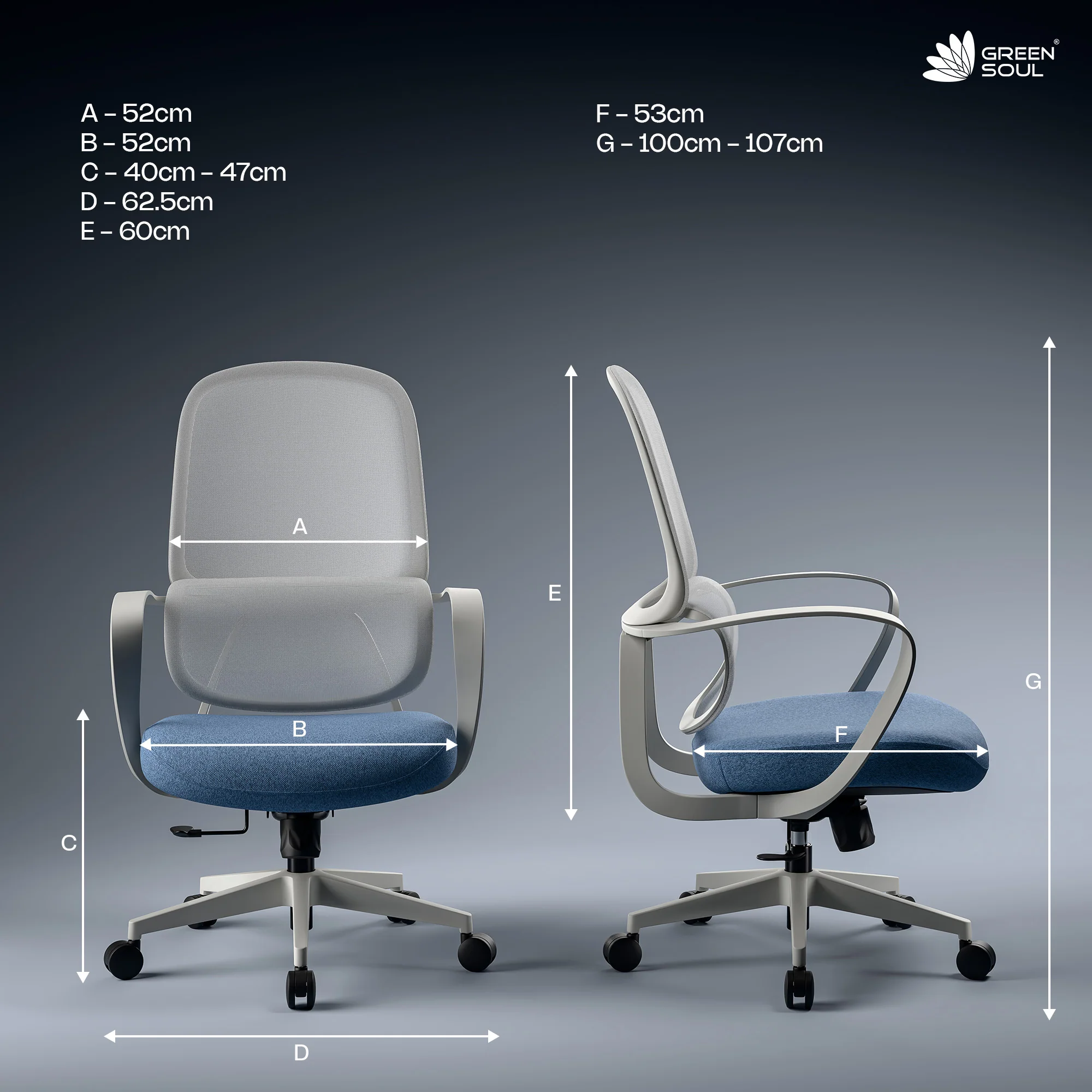 Green Soul Renewed Orbit Ergonomic Office Chair - Image 51