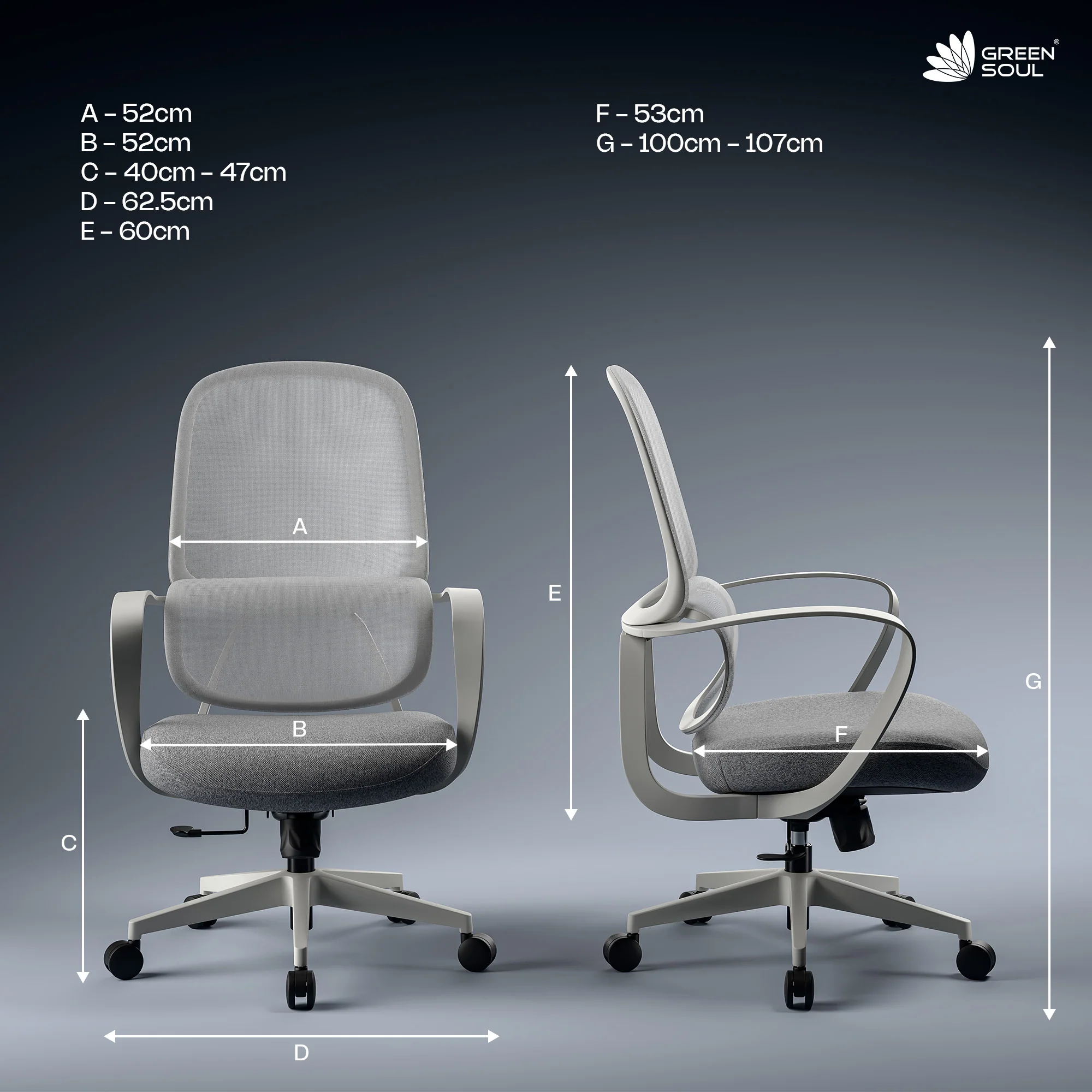 Green Soul Renewed Orbit Ergonomic Office Chair - Image 52