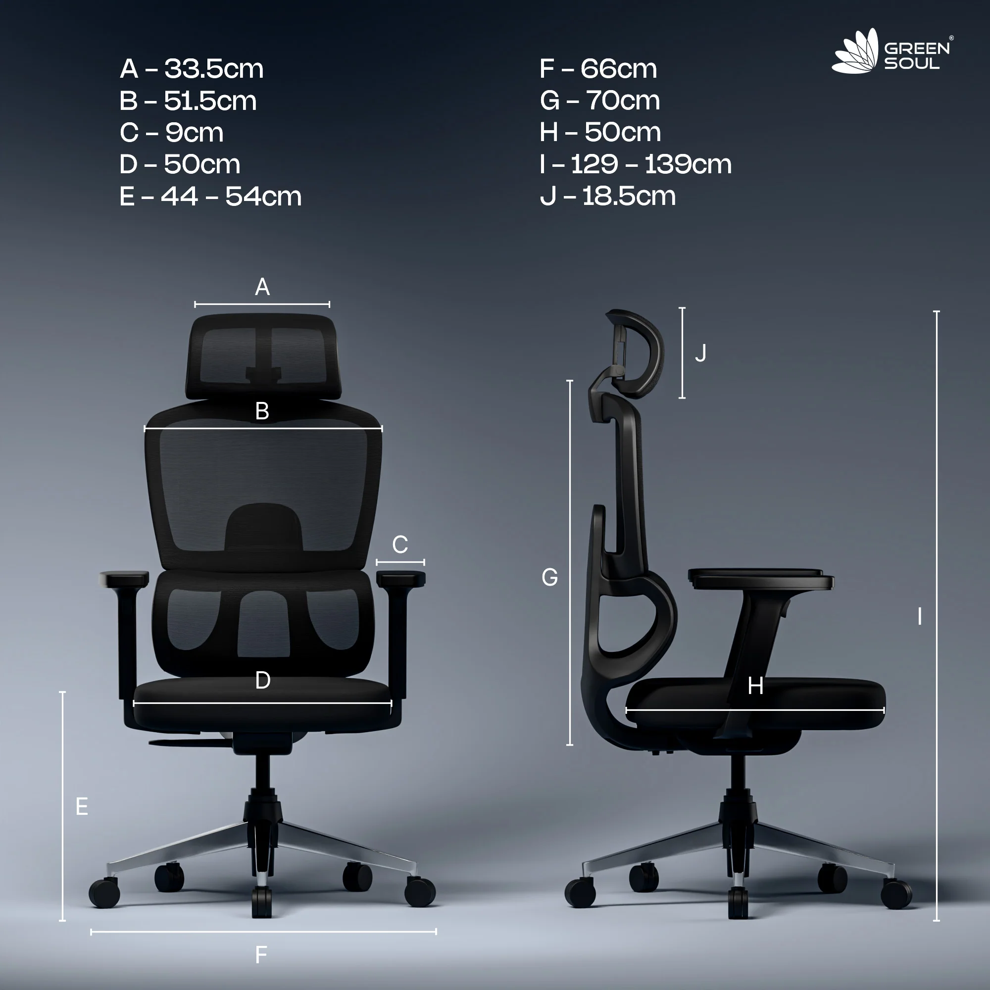 Green Soul Renewed Orion Ergonomic Office Chair - Image 24
