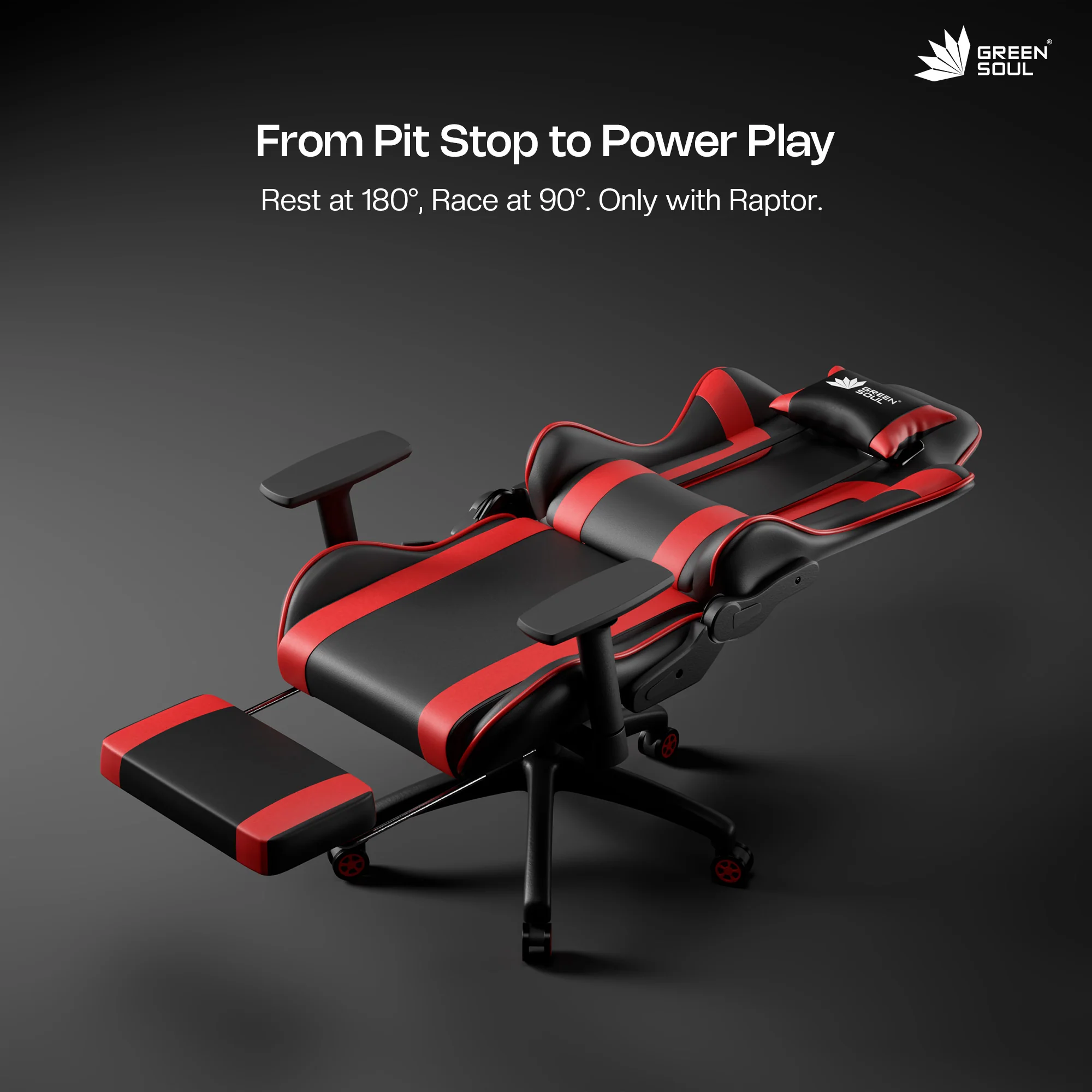 Green Soul Raptor Pro Racing Edition with Footrest Gaming Chair - Image 3