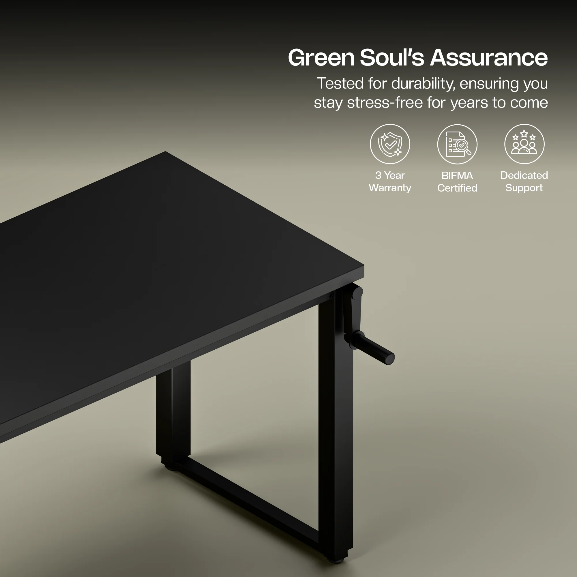 Green Soul Rise Manual Height Adjustable Table - Image 10