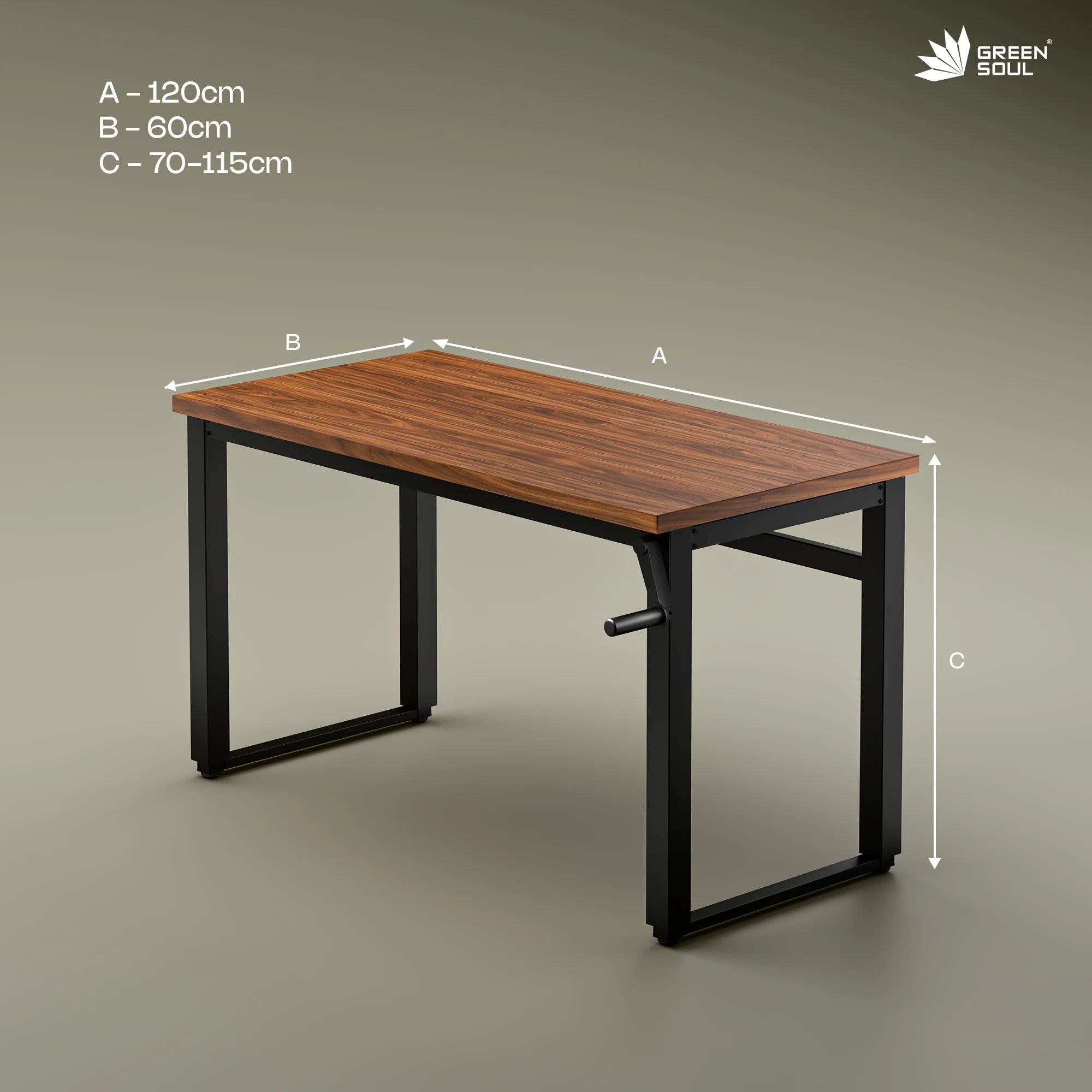 Green Soul Rise Manual Height Adjustable Table - Image 15