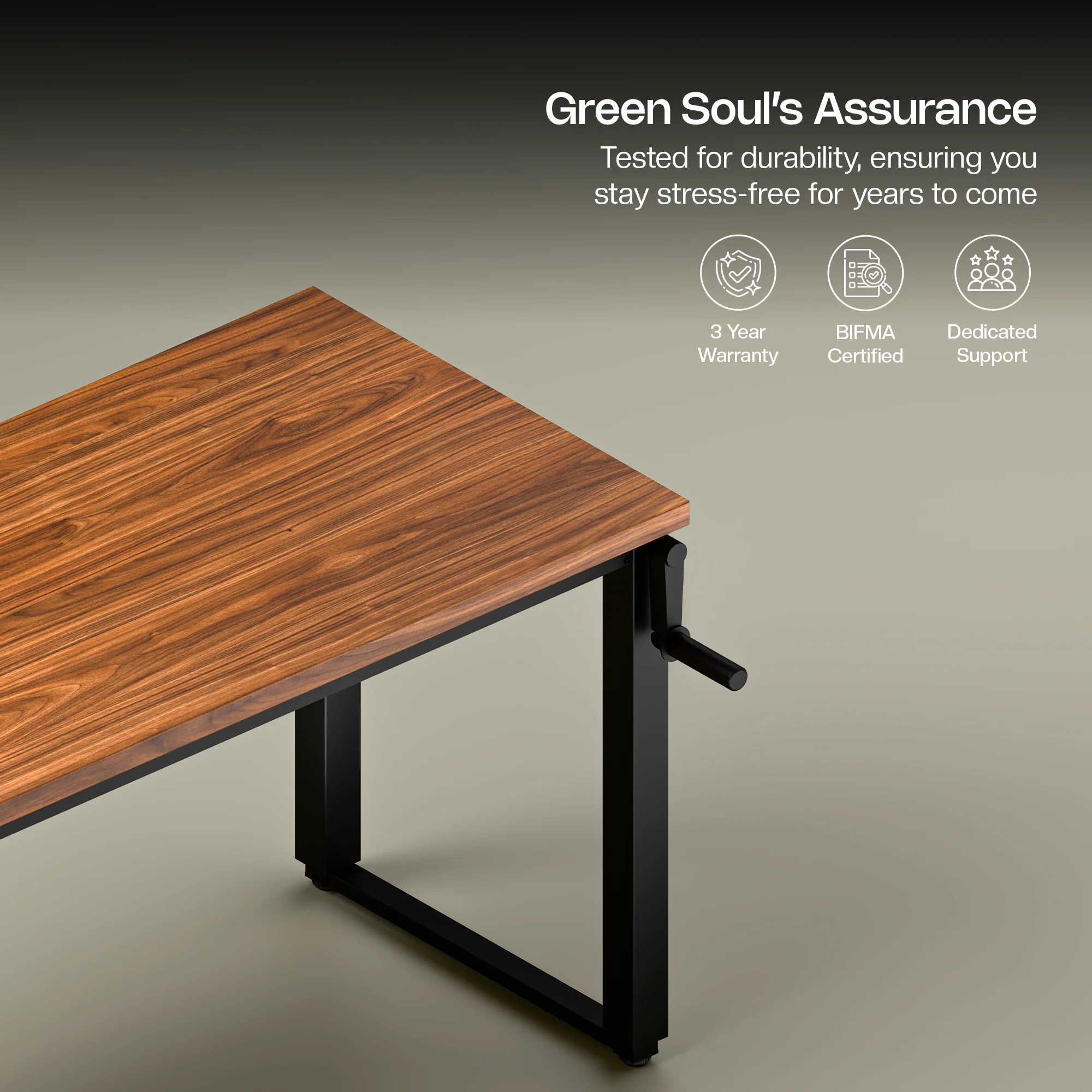Green Soul Rise Manual Height Adjustable Table - Image 18