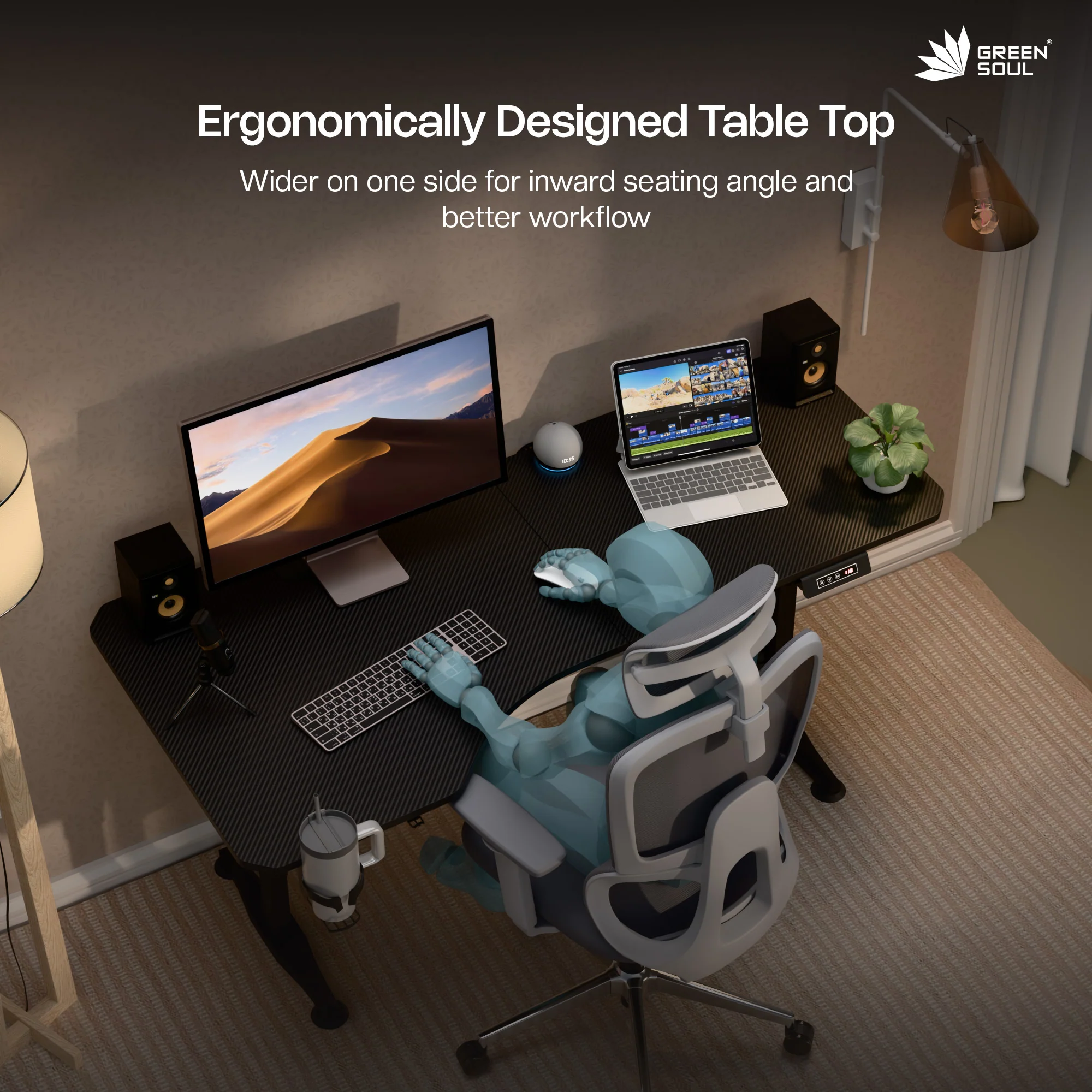 Green Soul Renewed Trigger 2.0 Height Adjustable Table - Image 8