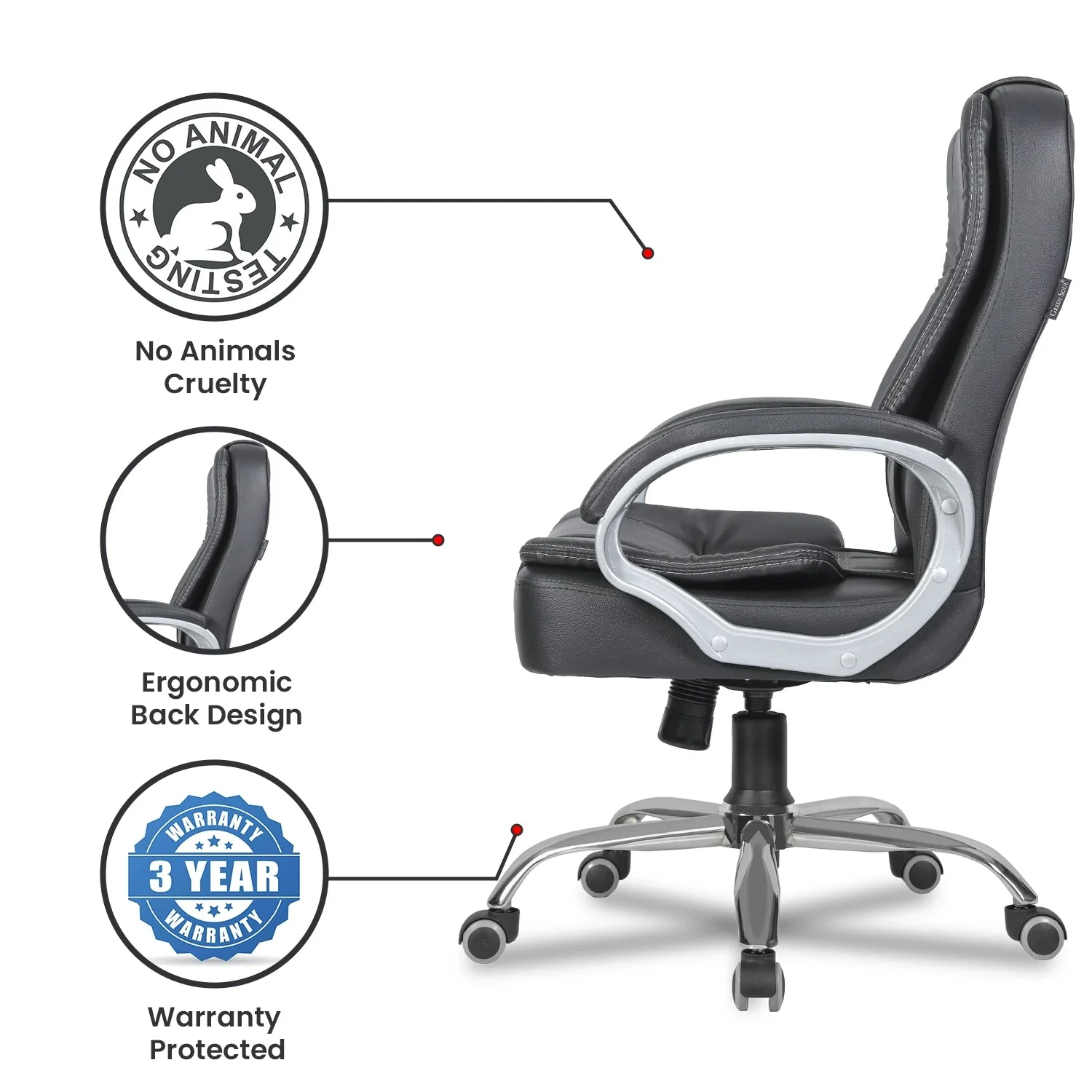 Green Soul Renewed Vienna Mid Back Executive Chair - Image 27