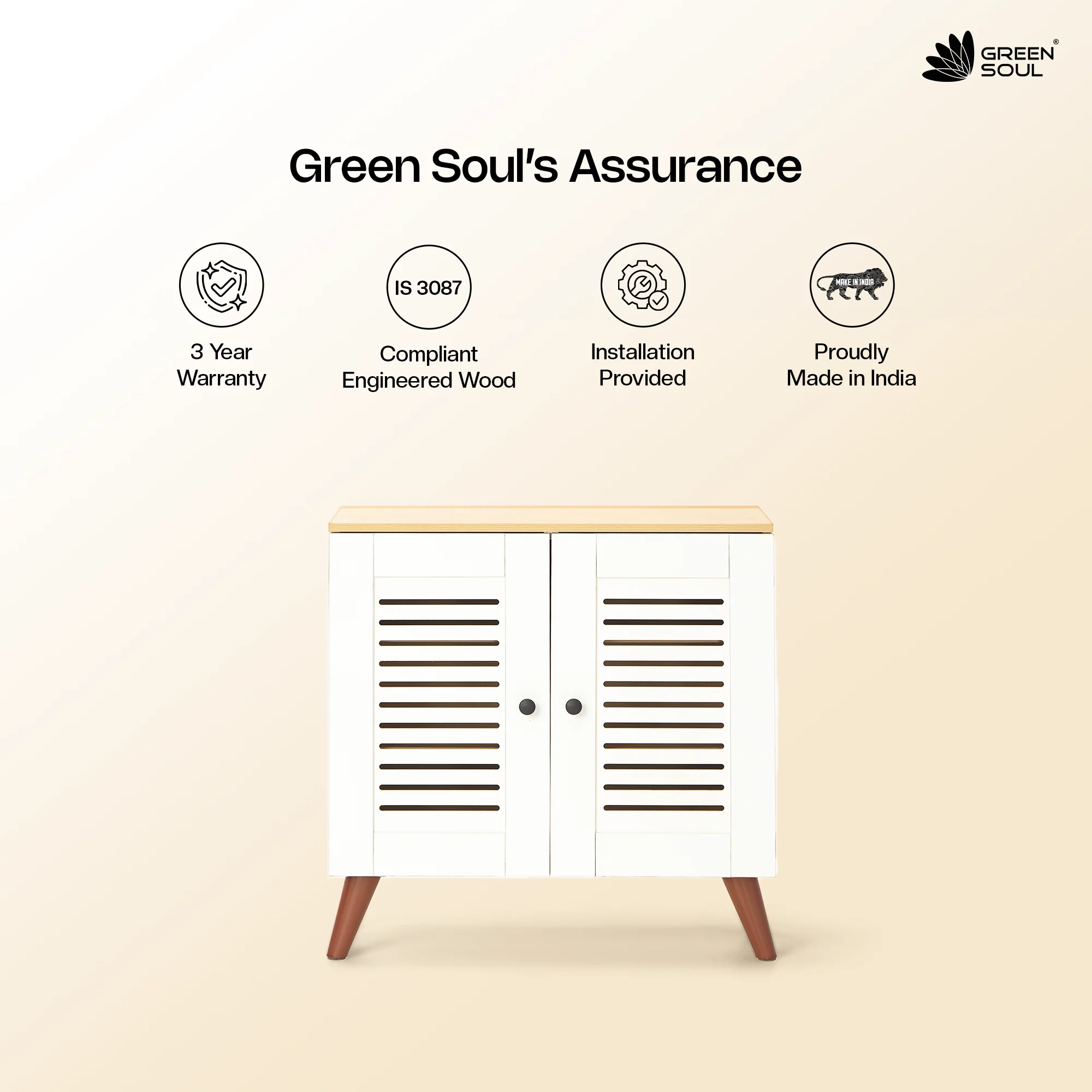 Green Soul Zuvio 2 Door Ventilated Shoe Rack - Image 11